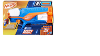 Pistola Nerf N Series Agility. Con capacidad para 6 dardos, incluye 12 dardos de espuma NERF N1. 30,5x20,3x6,7 cm